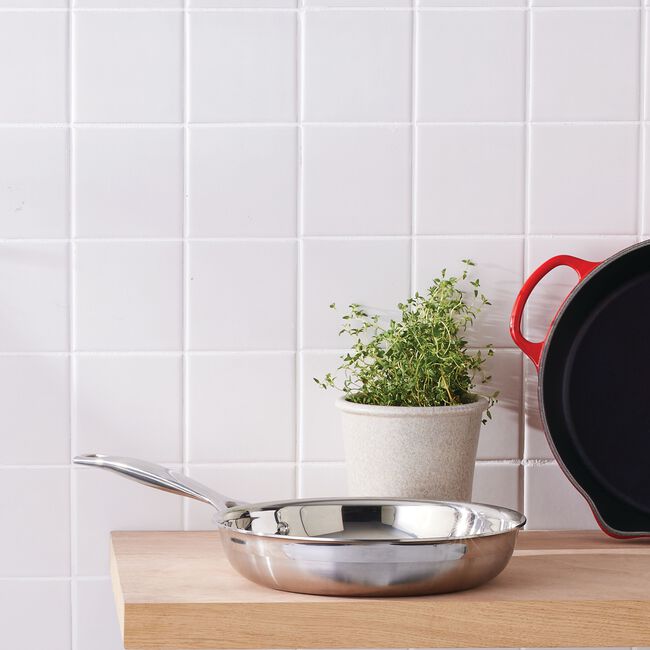 3-ply Stainless Steel Uncoated Frying Pan image number 1